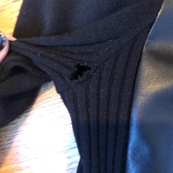 Leather and wool women’s Vince sweater - Picture 3 of 6